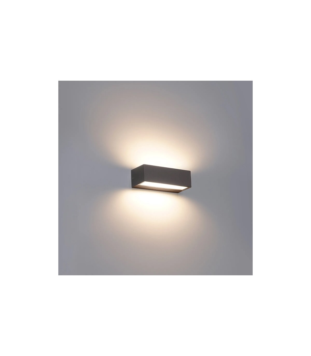 Aplique de Pared Led MAIK Antracita 2x6W 1600Lm IP65 CCT