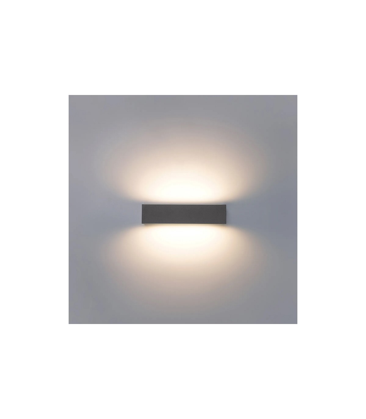 Aplique de Pared Led MAIK Antracita 2x10W 2525Lm IP65 CCT