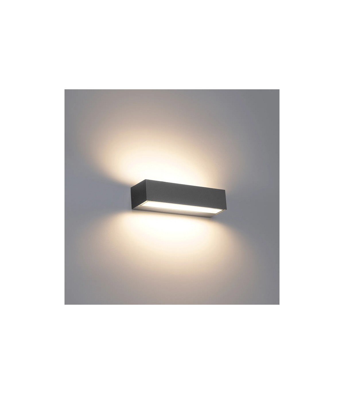 Aplique de Pared Led MAIK Antracita 2x10W 2525Lm IP65 CCT