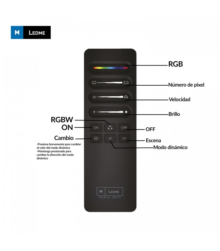 Mando Rf Para Controlador SPI/IC Led Rgbw
