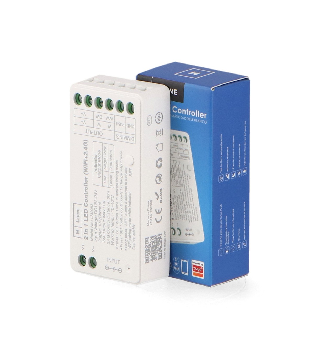 Controlador Regulador WIFI Smarthome LED Monocolor / CCT 12 / 24V 12A