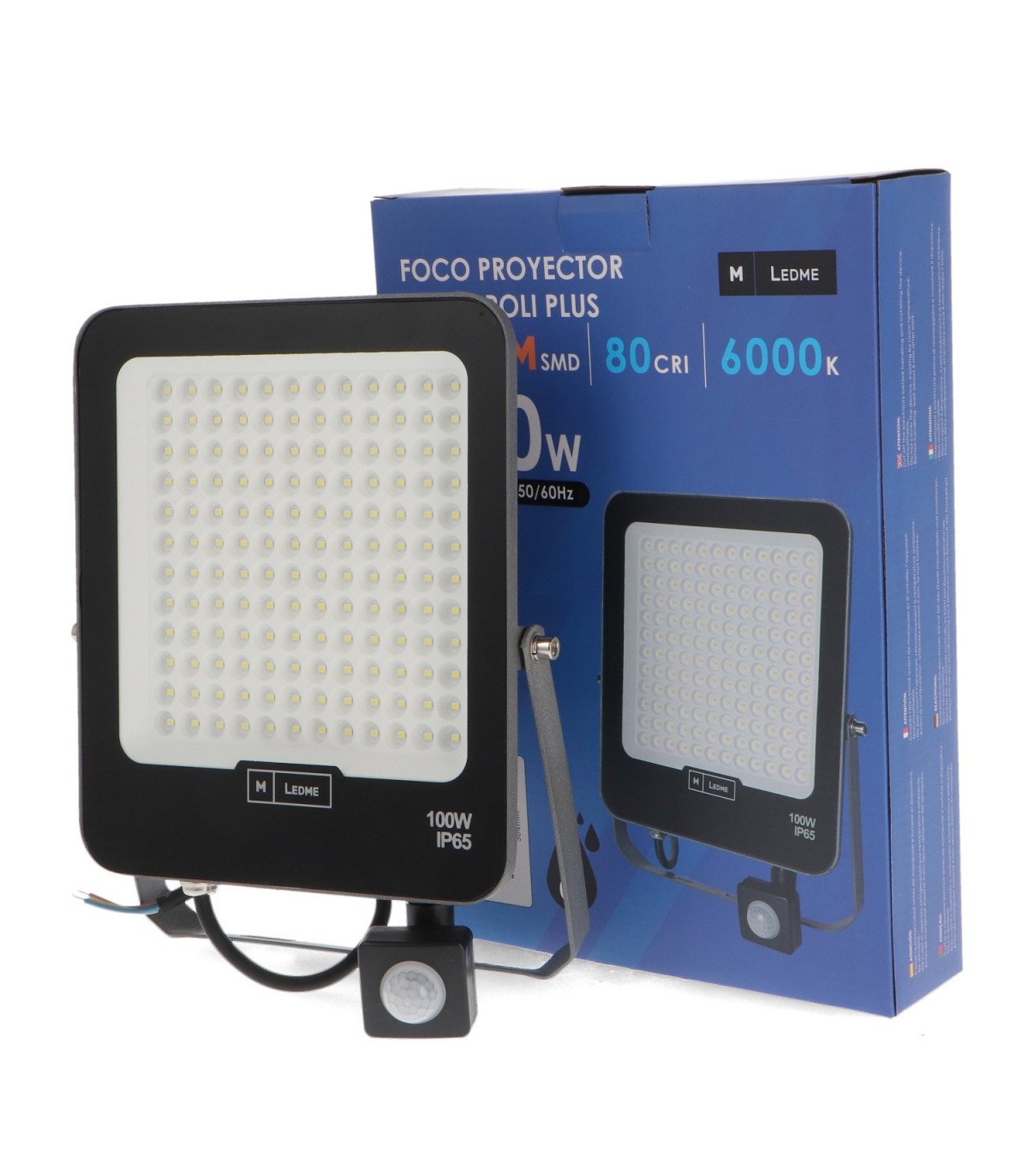 Proyector Led NAPOLI PLUS Detector Movimiento 100W 12000Lm IP65 Negro