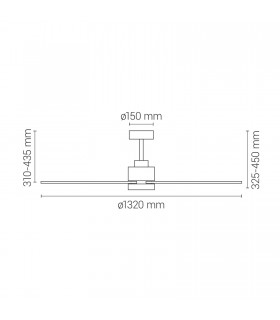 Ventilador DANA DC Blanco 24W 2400Lm 3 Aspas IP66 CCT