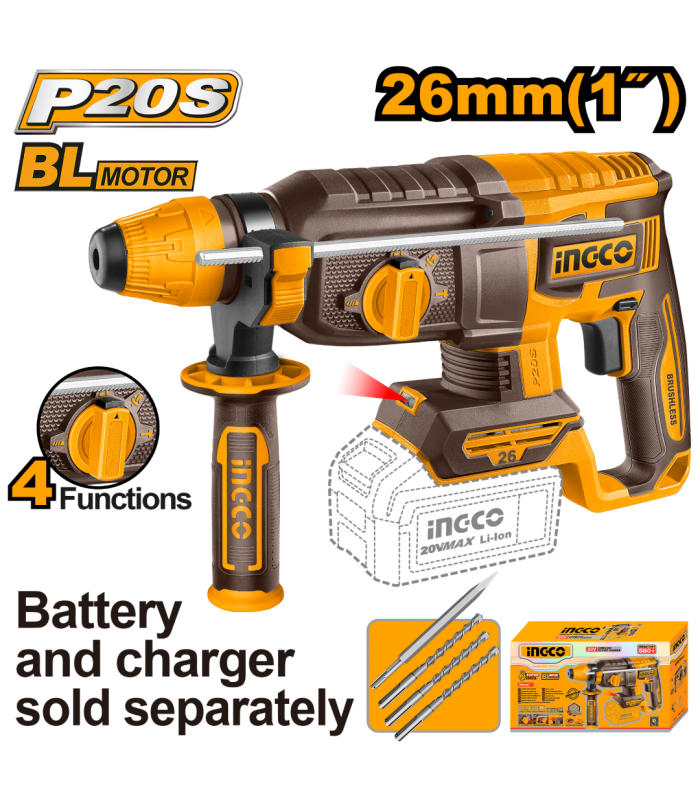 Martillo Combinado 20V LI-iON SDS Plus 1100RPM