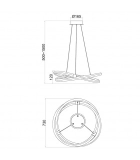 Lámpara Colgante LINE 60W 4500Lm Cromo/Blanco