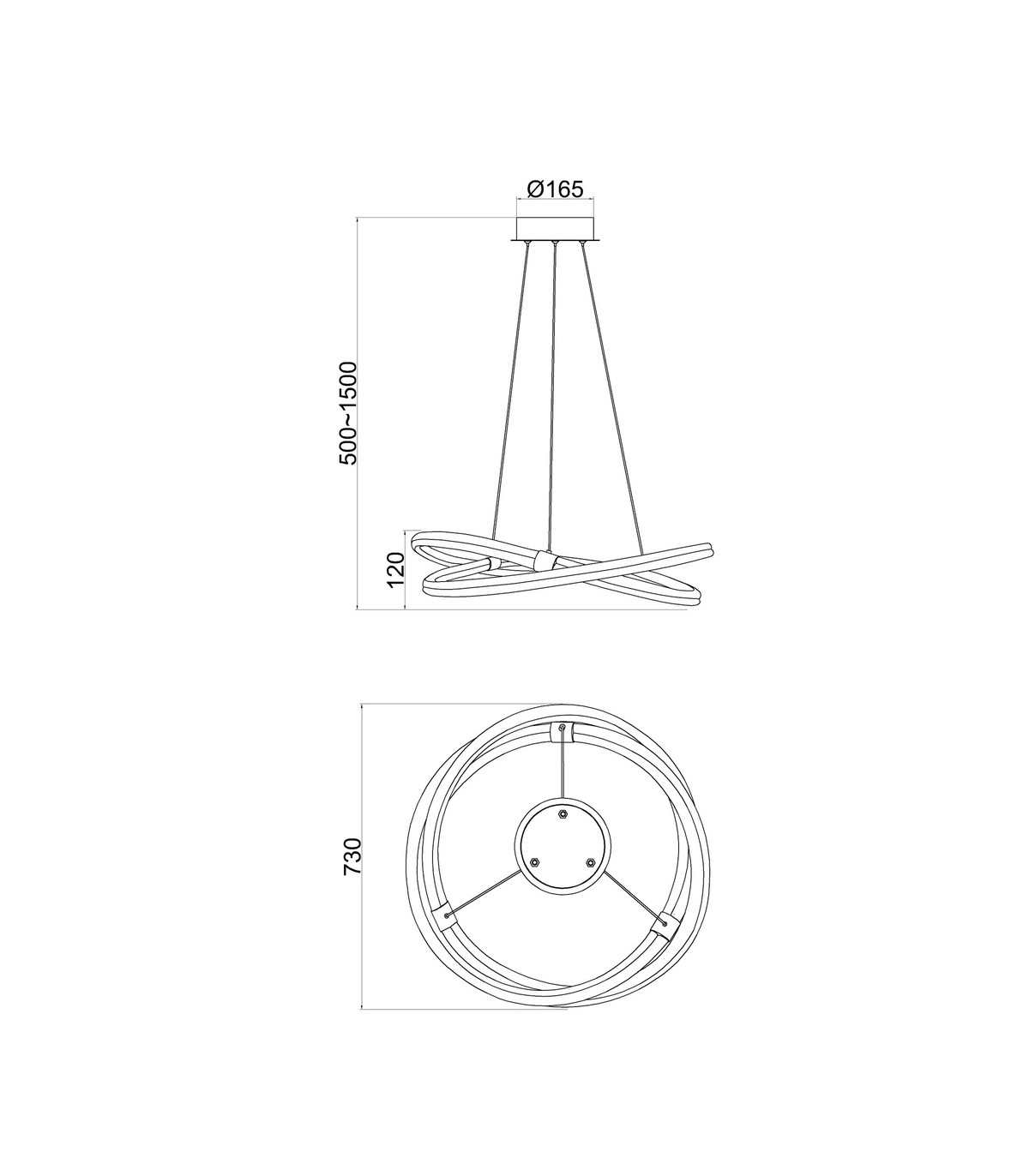 Lámpara Colgante LINE 60W 4500Lm Cromo/Blanco