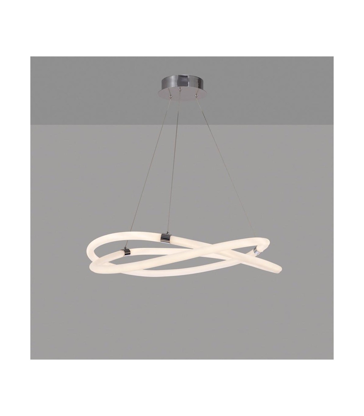 Lámpara Colgante LINE 60W 4500Lm Cromo/Blanco