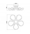 Semiplafón LINE 60W 4500Lm Cromo/Blanco