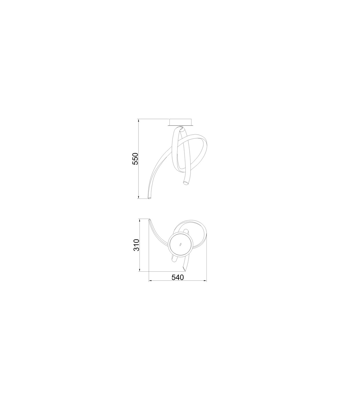 Semiplafón ARMONIA 40W 3000Lm Dimable Titanio/Blanco