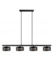 Lámpara Colgante OLAIA 4x6W GX53 2640Lm Negro/Smoky