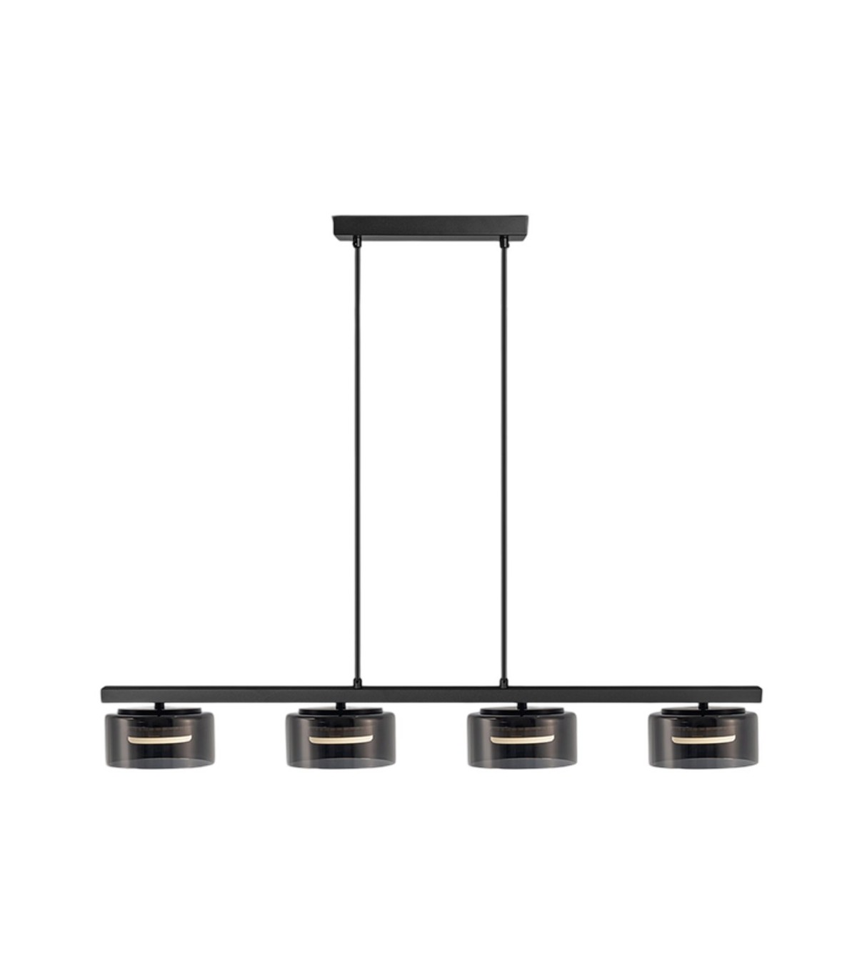 Lámpara Colgante OLAIA 4x6W GX53 2640Lm Negro/Smoky
