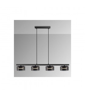 Lámpara Colgante OLAIA 4x6W GX53 2640Lm Negro/Smoky