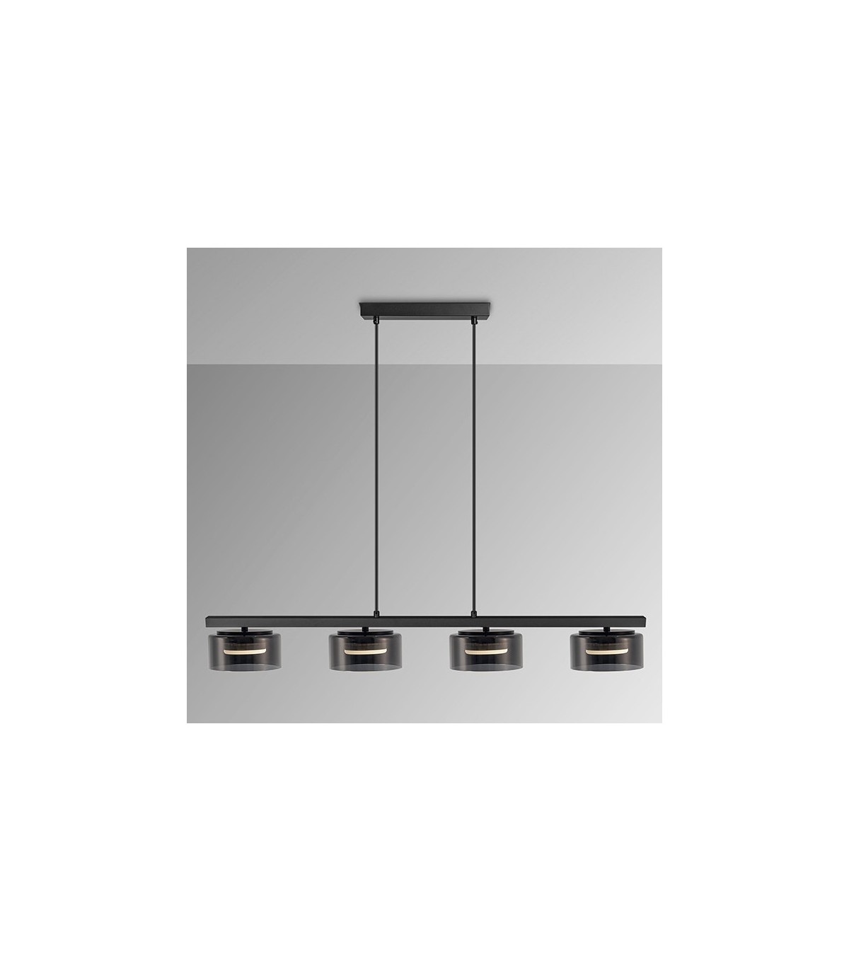 Lámpara Colgante OLAIA 4x6W GX53 2640Lm Negro/Smoky