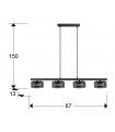 Lámpara Colgante OLAIA 4x6W GX53 2640Lm Negro/Smoky
