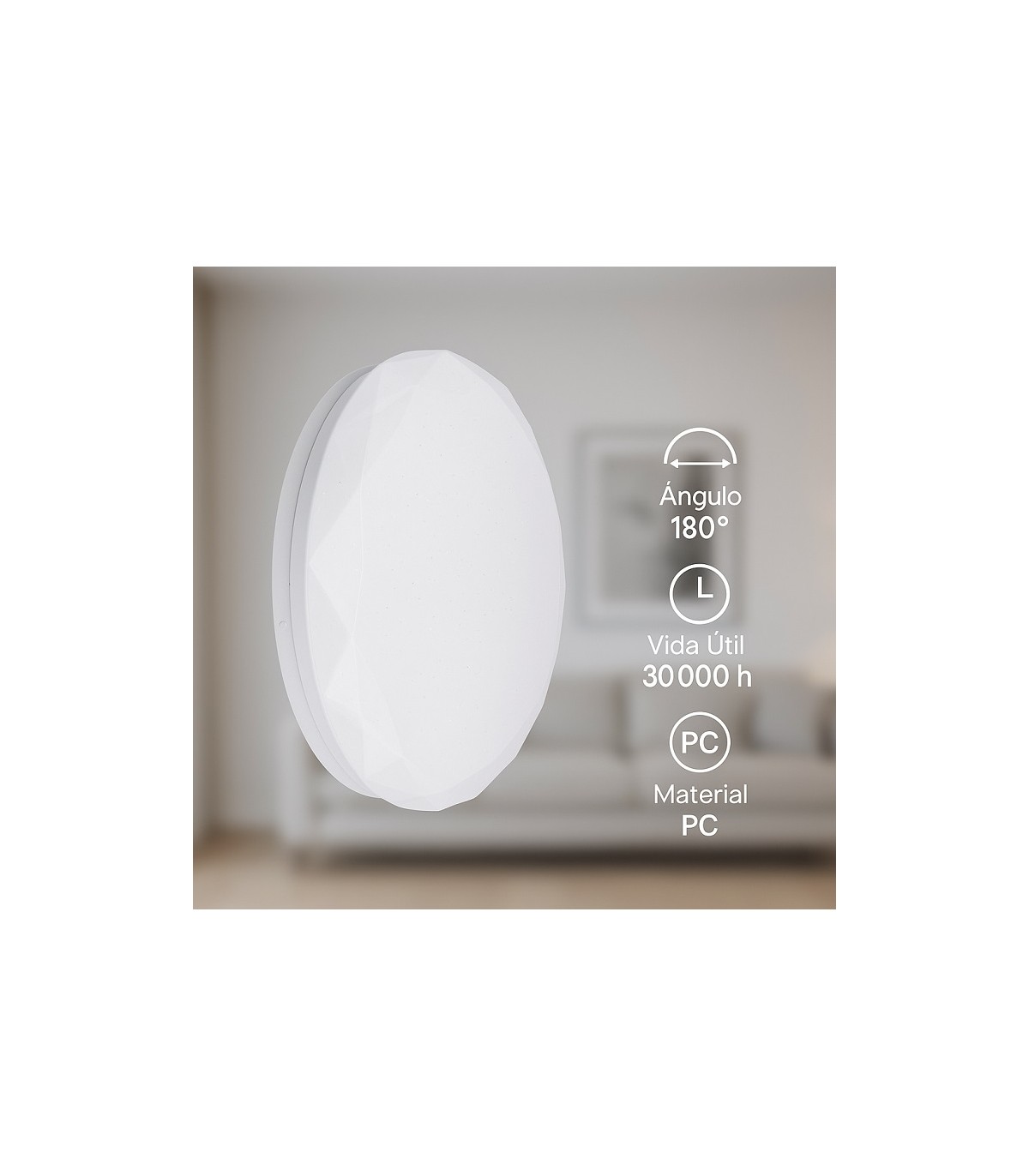 Plafón Led DIAL 12W 1200LM 180º IP20