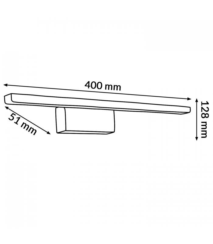 Aplique Pared/Espejo Led BATH 8W 800Lm IP44