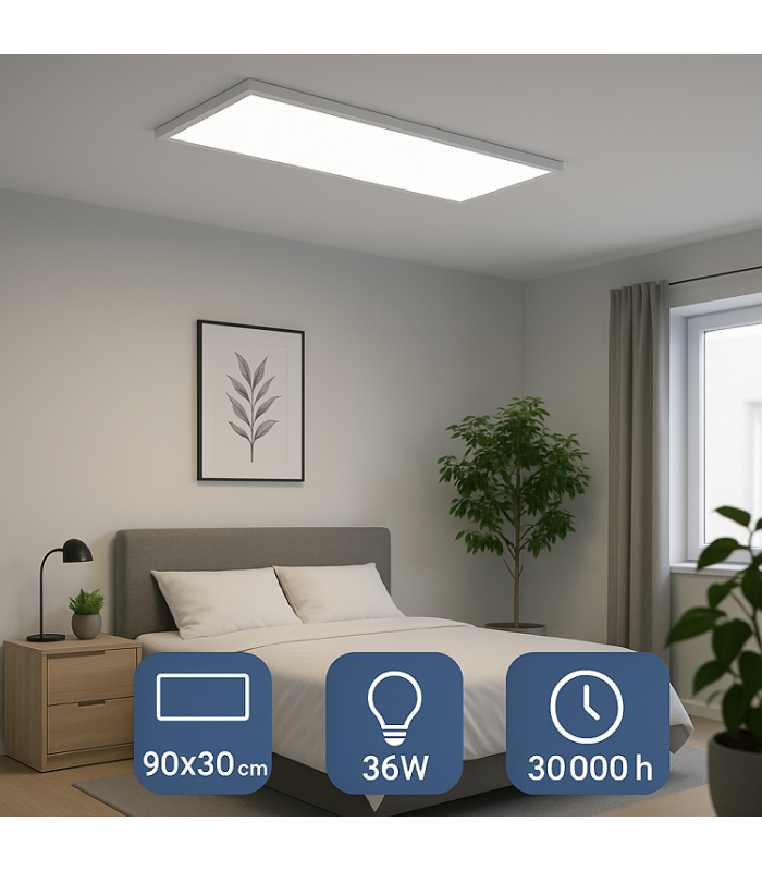 Panel Superficie Serie HOME 36W 3600Lm 90x30cm Blanco CCT
