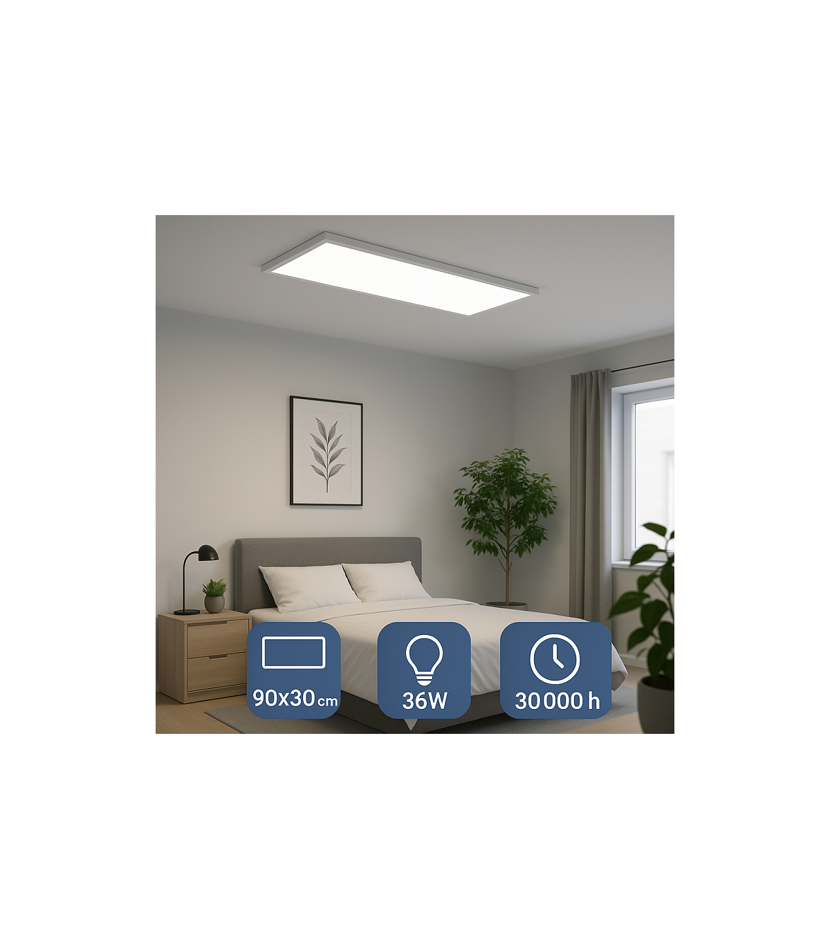 Panel Superficie Serie HOME 36W 3600Lm 90x30cm Blanco CCT