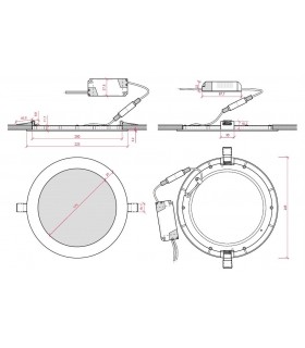 Downlight LED 18W 1.800Lm 120º IP20 Redondo Negro Brillo