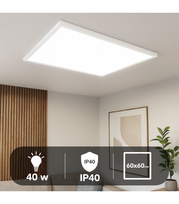 Panel Superficie Serie HOME 40W 4000Lm 60x60cm Blanco CCT