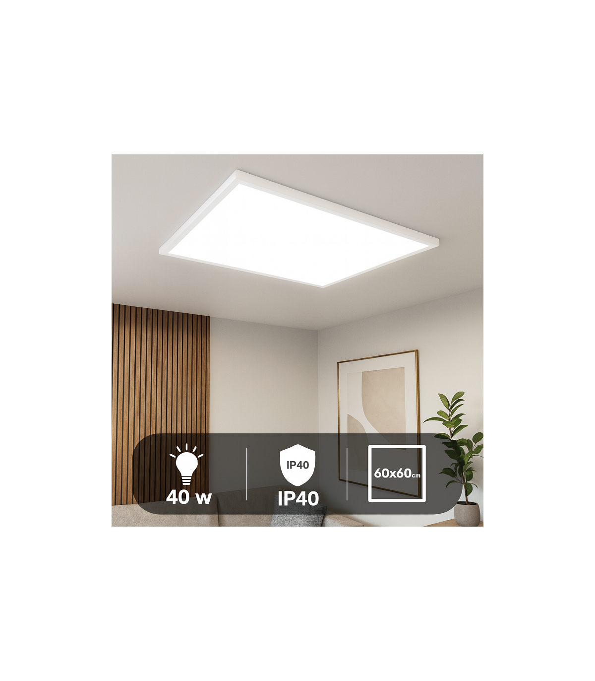 Panel Superficie Serie HOME 40W 4000Lm 60x60cm Blanco CCT