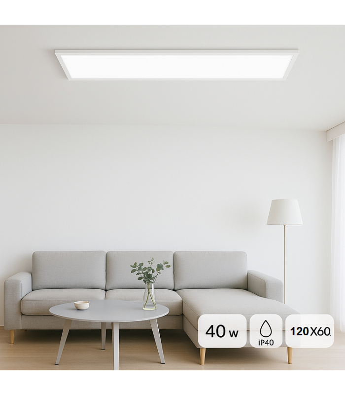 Panel Superficie Serie HOME 40W 4000Lm 120x30cm Blanco CCT