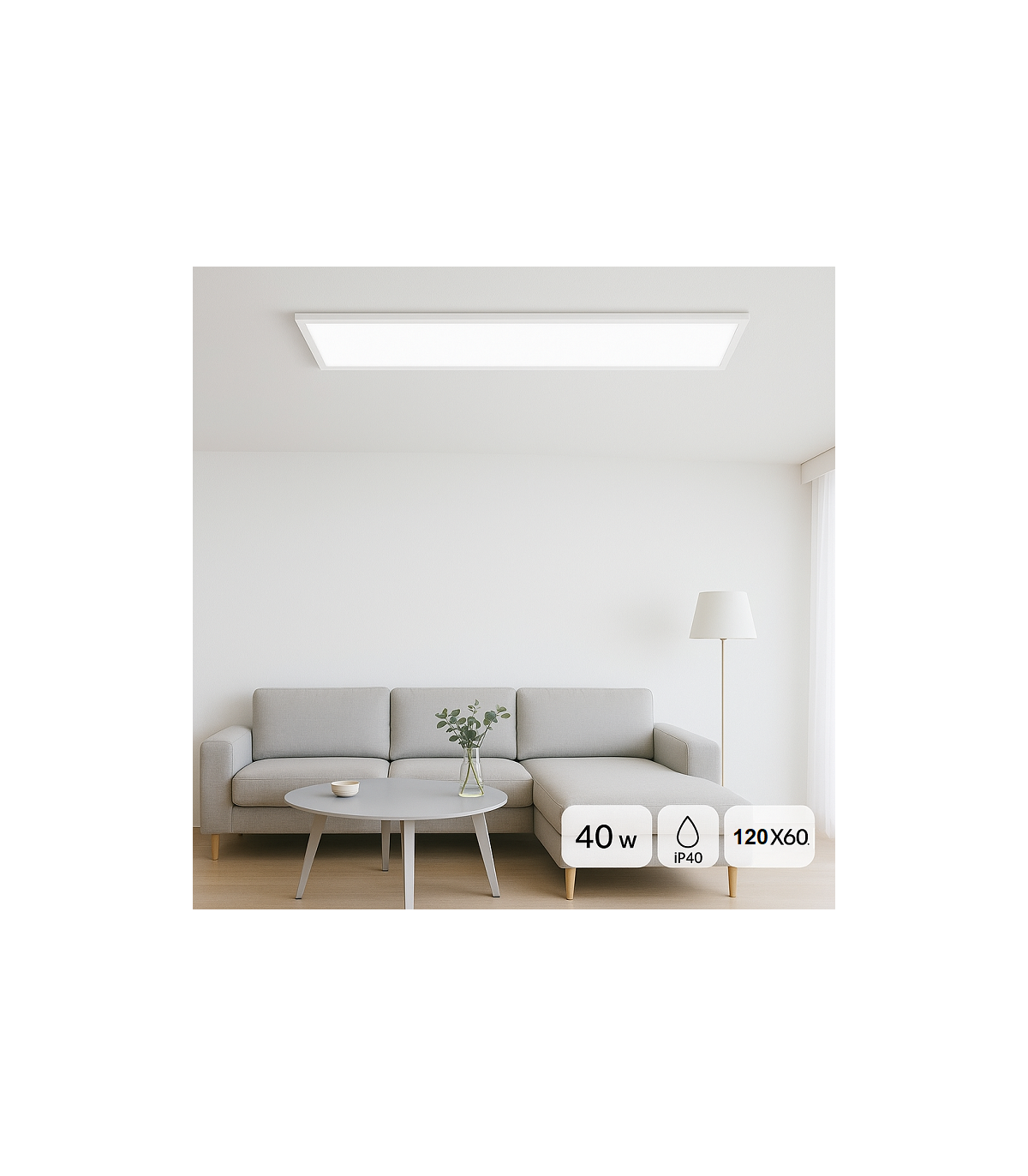 Panel Superficie Serie HOME 40W 4000Lm 120x30cm Blanco CCT