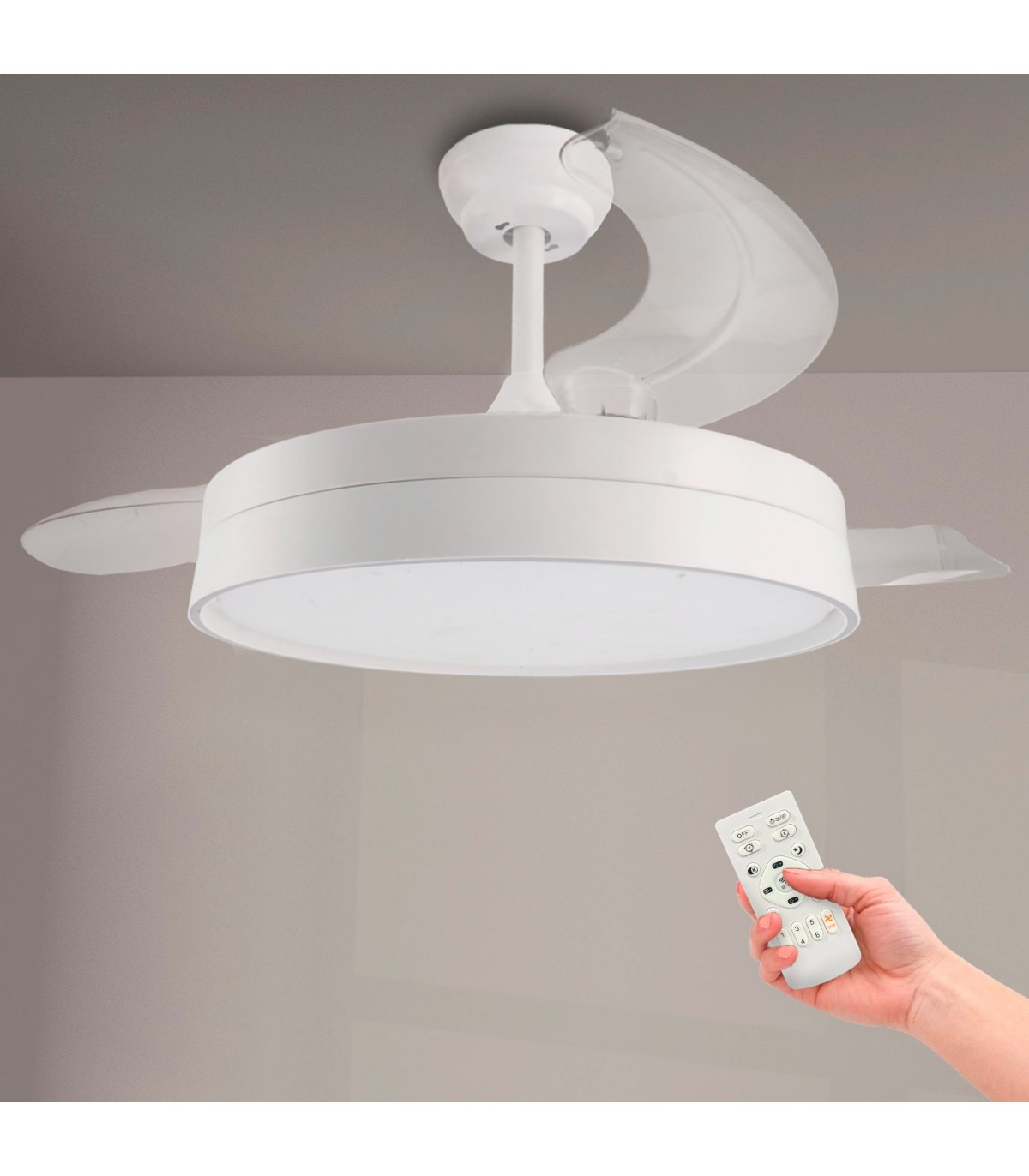 Ventilador WHITE LOKI APP DC 36W 3600Lm 3 Aspas CCT