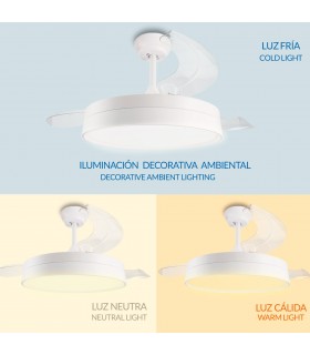 Ventilador WHITE LOKI APP DC 36W 3600Lm 3 Aspas CCT