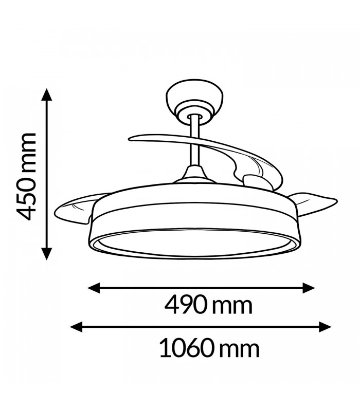 Ventilador WHITE LOKI APP DC 36W 3600Lm 3 Aspas CCT
