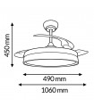 Ventilador WHITE LOKI APP DC 36W 3600Lm 3 Aspas CCT