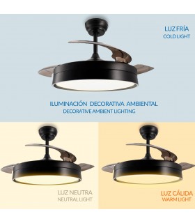 Ventilador BLACK LOKI APP DC 36W 3600Lm 3 Aspas CCT