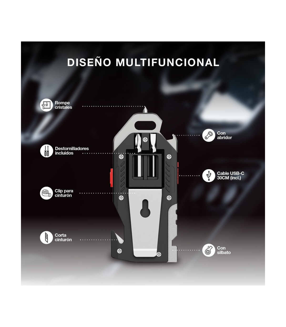Linterna LED de seguridad 10W 400Lm Recargable