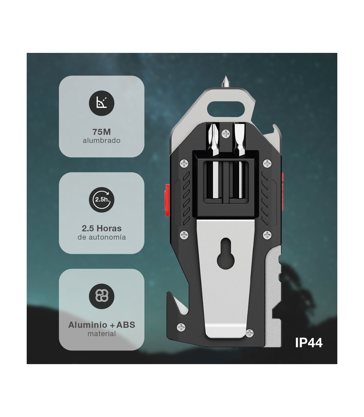 Linterna LED de seguridad 10W 400Lm Recargable