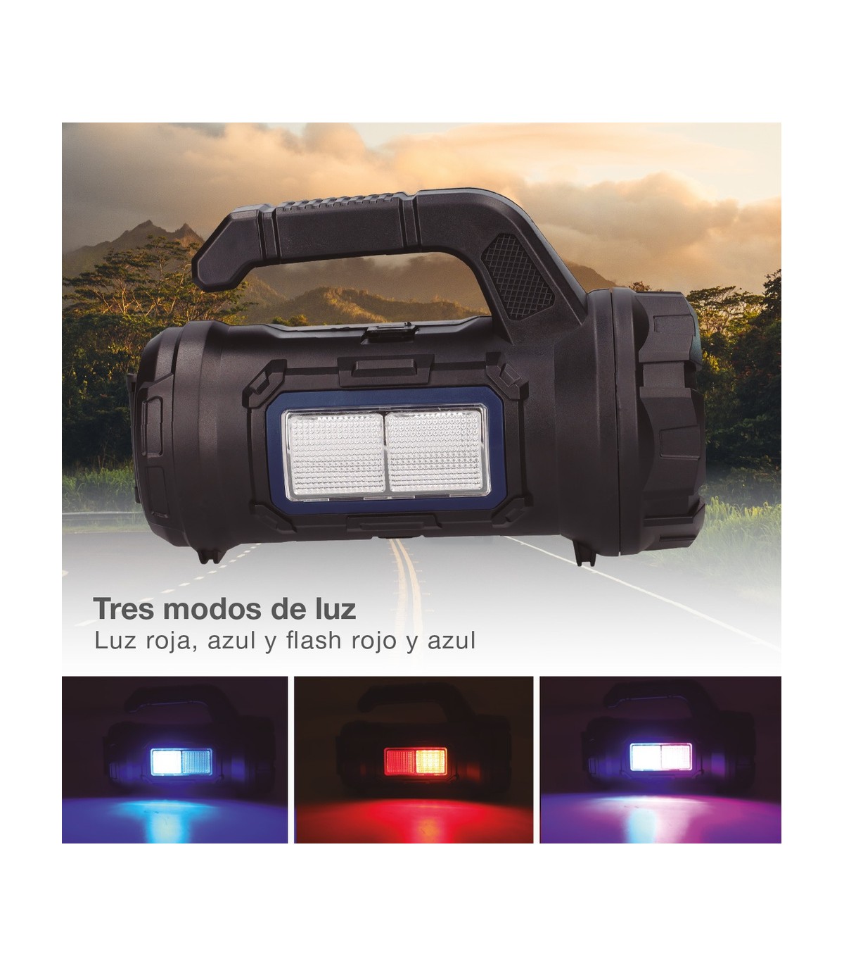 Linterna multiusos 10W 400Lm con caja de herramientas recargable USB
