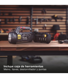 Linterna multiusos 10W 400Lm con caja de herramientas recargable USB
