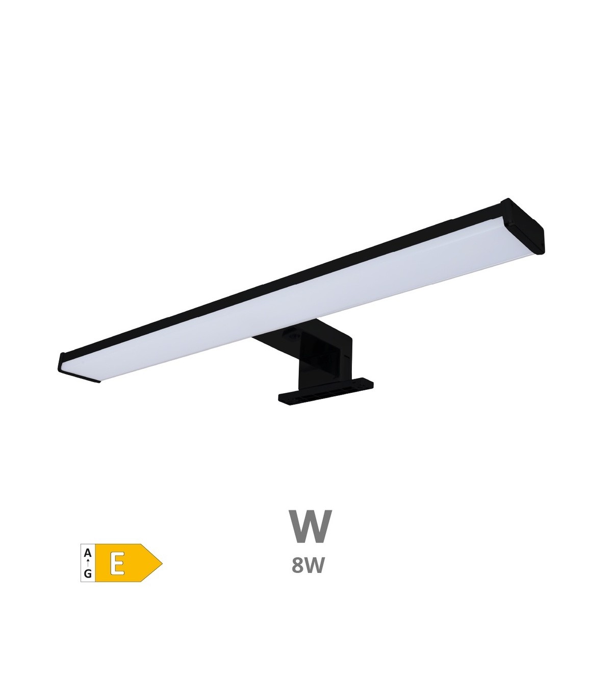 Aplique Led Baño LAKSA 8W 640Lm IP44 40cm Negro