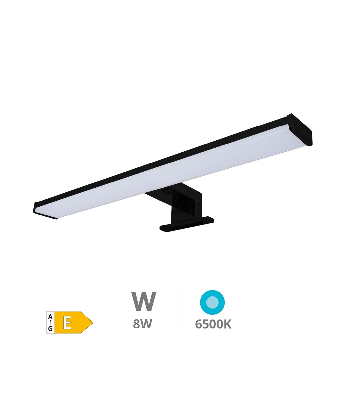 Aplique Led Baño LAKSA 8W 640Lm IP44 40cm Negro