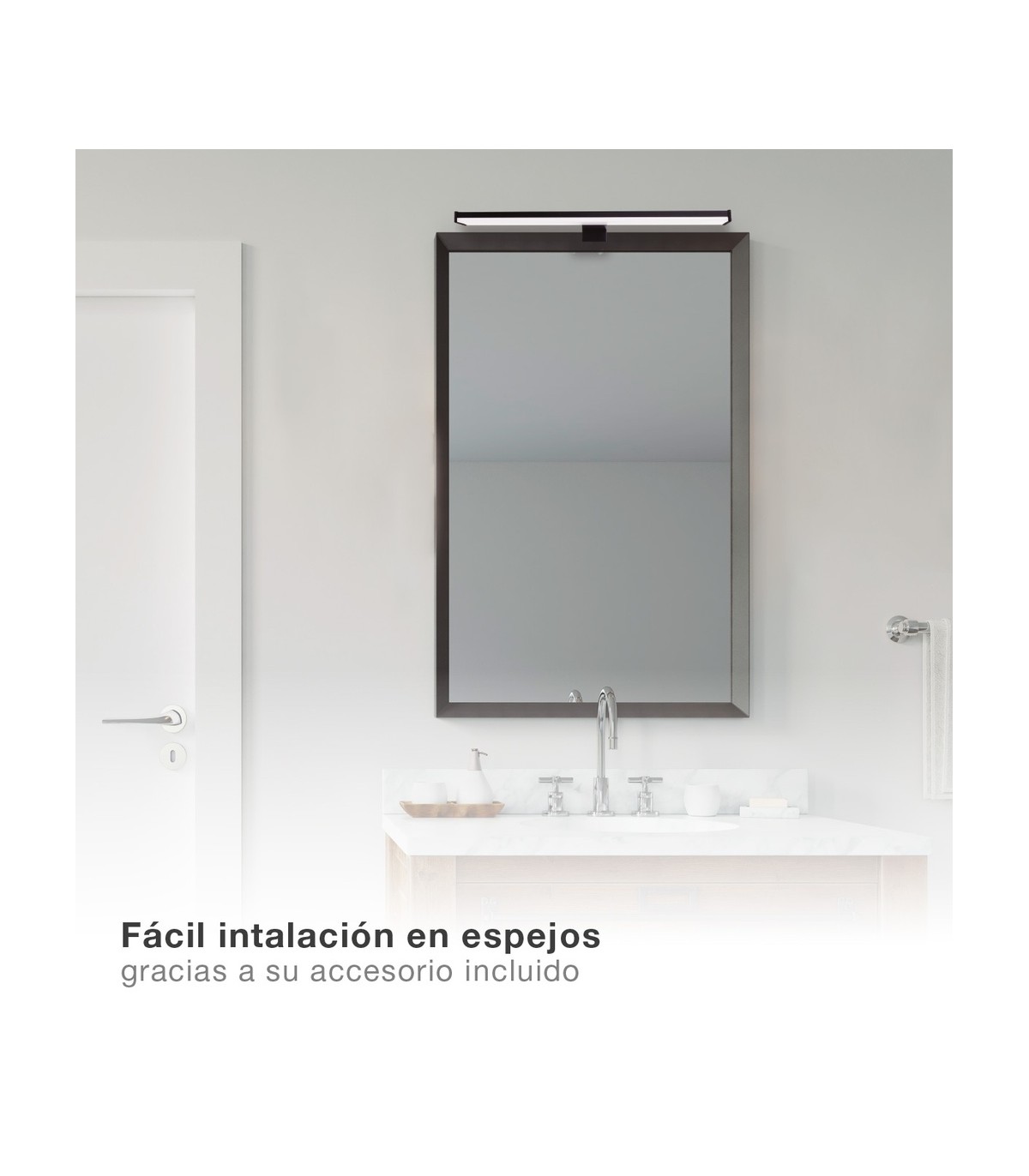 Aplique Led Baño LAKSA 8W 640Lm IP44 40cm Negro