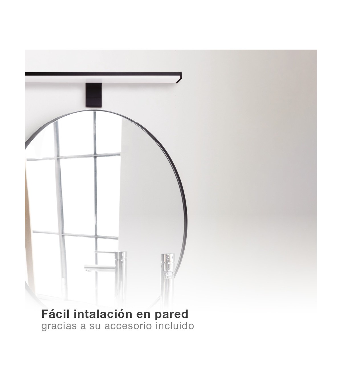 Aplique Led Baño LAKSA 8W 640Lm IP44 40cm Negro