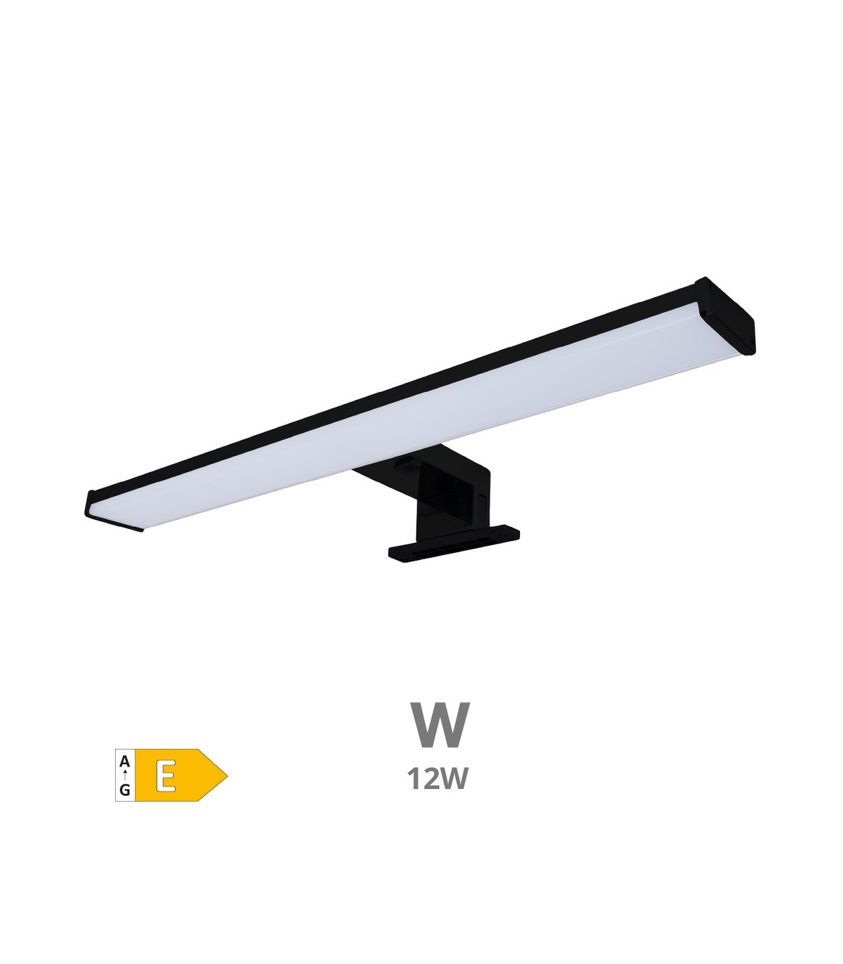 Aplique Led Baño LAKSA 12W 960Lm IP44 40cm Negro
