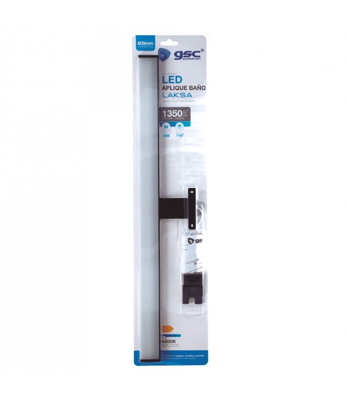 Aplique Led Baño LAKSA 12W 960Lm IP44 40cm Negro