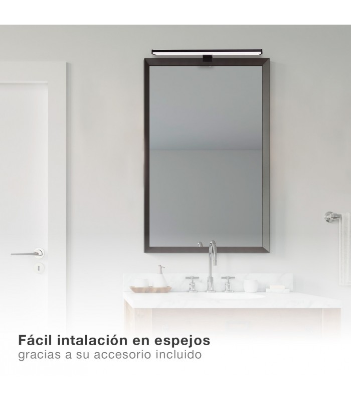 Aplique Led Baño LAKSA 12W 960Lm IP44 40cm Negro