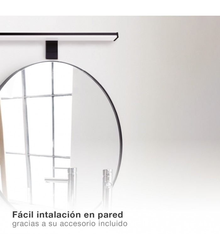 Aplique Led Baño LAKSA 12W 960Lm IP44 40cm Negro