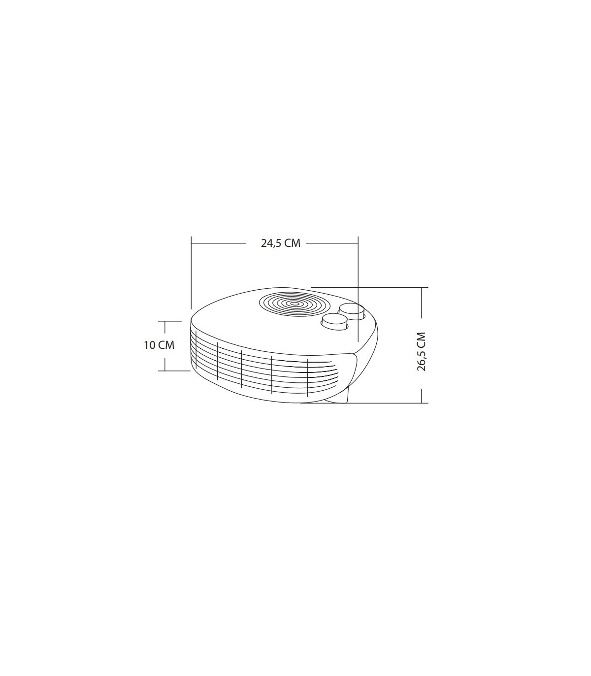 Calefactor de Suelo Horizontal CANDIL 2000W Negro