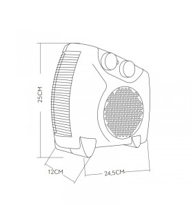 Calefactor Vertical/Horizontal 2en1 GRATO 2000W Blanco