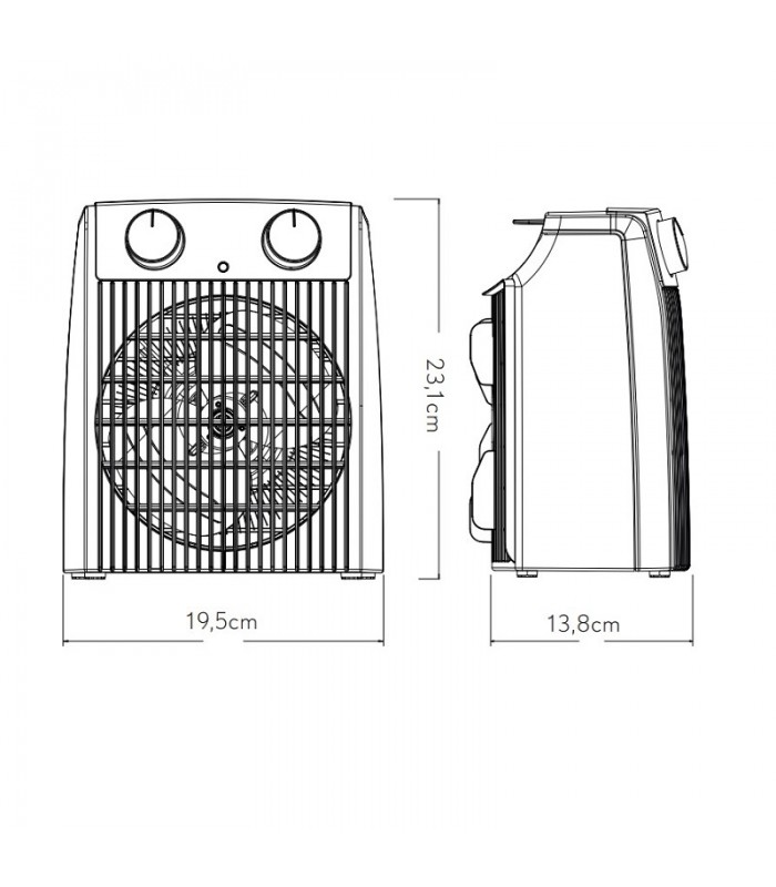 Calefactor de Suelo Vertical NAIROBI 2000W Gris/Negro