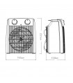 Calefactor de Suelo Vertical NAIROBI 2000W Gris/Negro