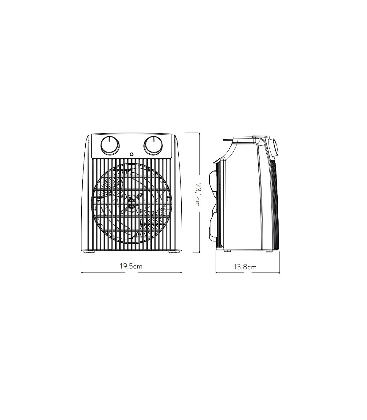 Calefactor de Suelo Vertical NAIROBI 2000W Gris/Negro