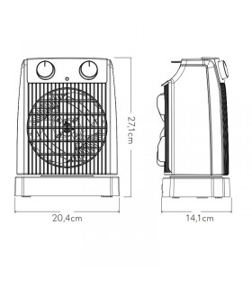 Calefactor de Suelo Vertical Oscilante NAIROBI 2000W Gris/Negro